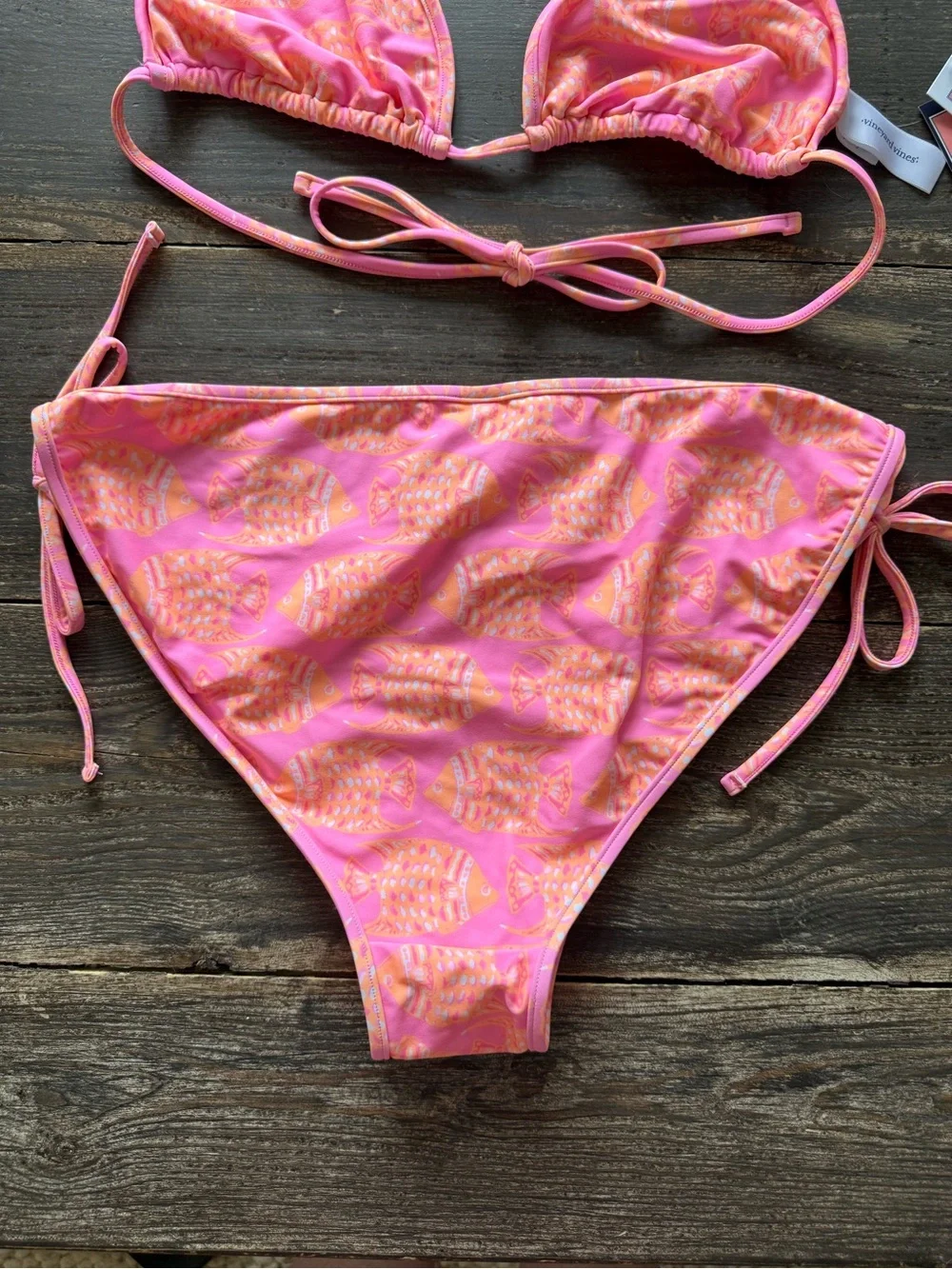 🎣 Vineyard Vines Fish Print Bikini Set | Pink Coral NWT